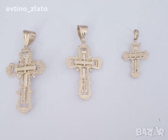 Златни плътни кръстове 14К, снимка 4 - Колиета, медальони, синджири - 39213250