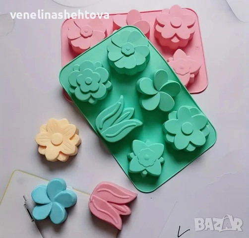 Лале маргаритка цветя дълбок силиконов молд за свещи гипс сапун смола фондан за декорация на торта 