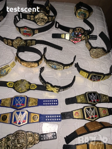 Шампионски колани пояси за WWE екшън фигурки action figure title belts championships вие си избирате, снимка 2 - Фигурки - 48747424