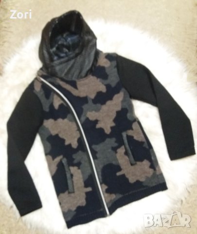 -20% УНИКАЛНО мъжко яке/жилетка в милитъри цветове и с асиметрично закопчаване с цип, снимка 5 - Якета - 42603479