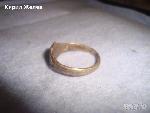 СТАРИНЕН САЧАНЕН ПРЪСТЕН с МОНОГРАМ БУКВА - И - МАЙСТОРСКА РЪЧНА ИЗРАБОТКА САЧАН 27543, снимка 3 - Антикварни и старинни предмети - 36828954