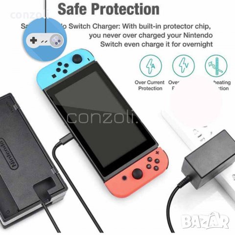 AC Adapter Nintendo Switch мрежово зарядно, снимка 7 - Nintendo конзоли - 37199016