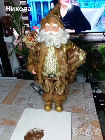 Дядо Коледа в златни одежди,слон от абанос-4кг., снимка 3 - Статуетки - 50282140