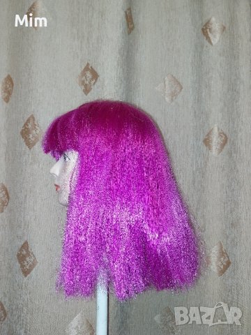 Цикламова перука от изкуствен косъм за парти , снимка 5 - Аксесоари за коса - 42899741