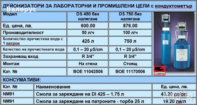 Дейонизатори за промишлени и лабораторни цели, снимка 7 - Медицинска апаратура - 30827125