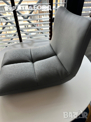 Сива кожена седалка за бар стол, снимка 3 - Столове - 44575665