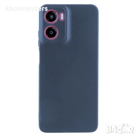 Силиконов кейс iPaky матиран и Протектор За Motorola Moto G05/E15, Тъмносин