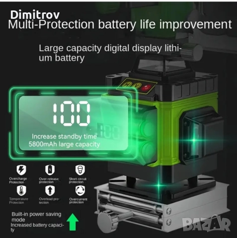 Професионален 4D лазерен нивелир, снимка 5 - Строителни работници - 51639732