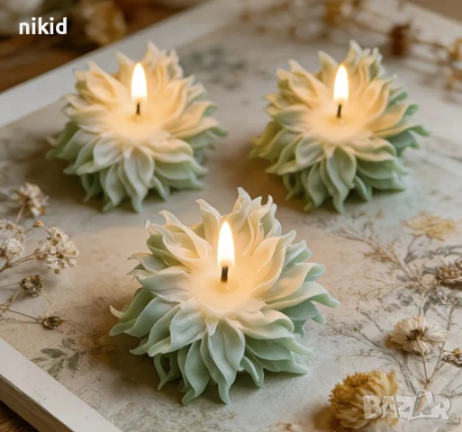 3D Роваши листенца рошаво цвете голямо силиконов молд форма фондан шоколад смола гипс свещ, снимка 2 - Форми - 54102972