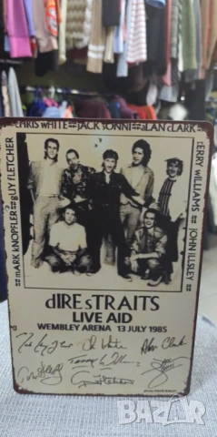 Dire Straits Webley Arena 1985 -метална табела(плакет), снимка 2 - Китари - 54091160