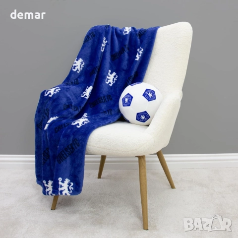 Официално лицензирана кръгла възглавница - футболна топка на Челси, супер мека, 25 x 25 см, снимка 4 - Възглавници - 52097072