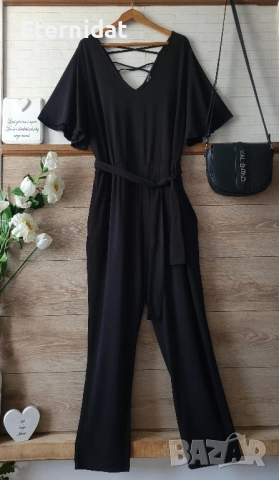 Черен гащеризон с коланче , снимка 4 - Гащеризони - 51839880