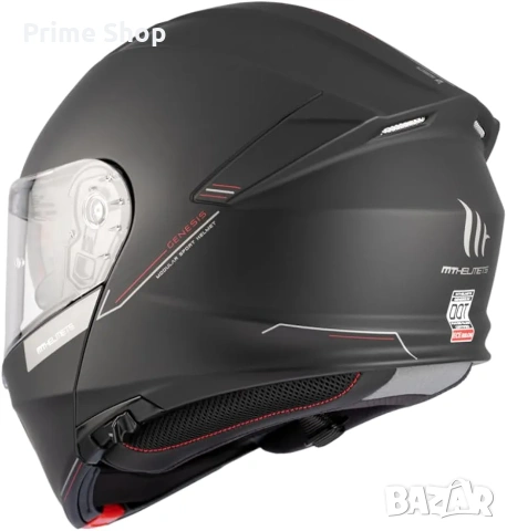 Модулна мото каска MT Helmets Genesis, размер М, Черен мат, ECE 22.06, снимка 8 - Аксесоари и консумативи - 53904578