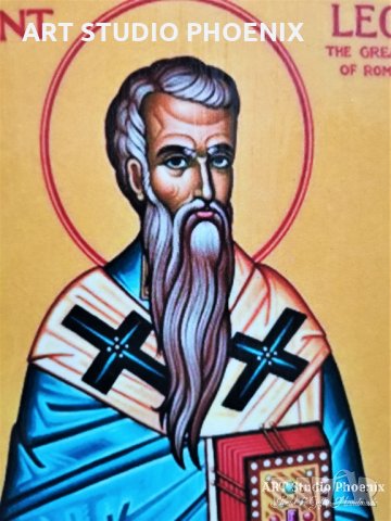 Икона на Свети Лъв Велики ikona sveti luv veliki icon saint leo, снимка 2 - Икони - 34249120