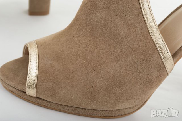 Дамски велурени сандали в цвят капучино и златисто марка Peperuna - 37, снимка 11 - Сандали - 31774952