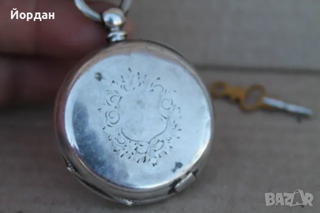 Швейцарски сребърен джобен часовник , снимка 5 - Джобни - 50099114