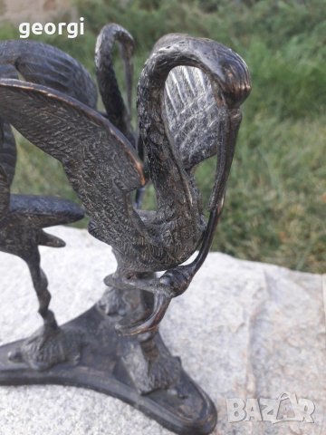 Бронзова статуетка на птици жерави, снимка 1 - Декорация за дома - 30147047