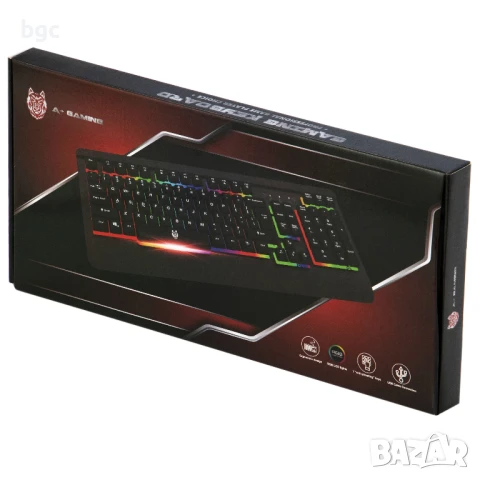 Светеща Клавиатура Gaming A+ Ghost, Метална, Rainbow подсветка, снимка 8 - Клавиатури и мишки - 50466950
