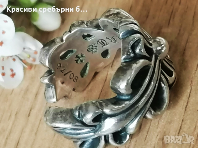Оригинален сребърен пръстен chrome hearts 18.86гр, снимка 6 - Пръстени - 53985270