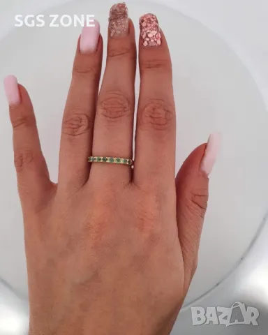 Пръстен с Естествени Изумруди, Рубини, Сапфиры, снимка 3 - Пръстени - 49622557