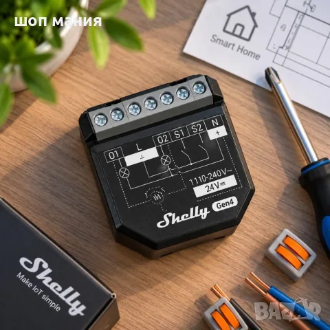 Смарт реле 2PM Gen4 – 2 канала, Wi-Fi, Zigbee, Matter и енергиен мониторинг, снимка 2 - Смарт домашни устройства (Smart Home) - 56128277