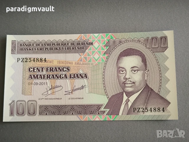 Банкнота - Бурунди - 100 франка UNC | 2001г.