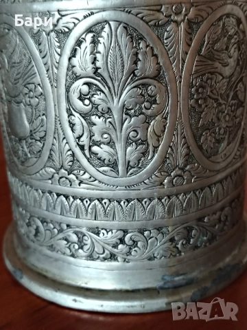 Стара сребърна красива основа за наргиле,ваза,шише..., снимка 8 - Колекции - 51600802