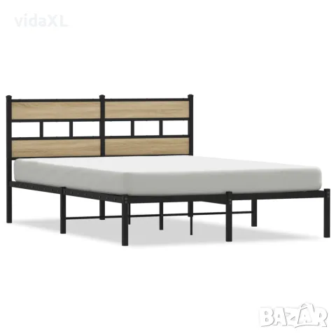 vidaXL Метална рамка за легло, без матрак, сонома дъб, 160x200 см