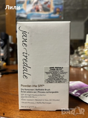Минерална слънцезащитна пудра Jane Iredale Powder-Me SPF 30 (цвят Tanned) + 2 пълнителя и подарък