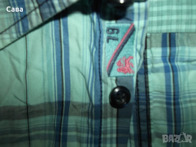 Ризи LERROS,CAMEL  мъжки,ХЛ-2ХЛ  /каре,райе и бяла/, снимка 4 - Ризи - 50539838