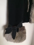 Дамска черна къса шуба с косъм и качулка S M размер , снимка 4