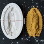 Богородица Дева Мария Молеща голям овал силиконов молд форма фондан гипс шоколад декор украса, снимка 2