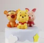 3 броя мечо Пух тигър прасчо пластмасови фигурки за декорация на торта игра, снимка 1