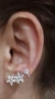 Сребърни обеци с циркони, снимка 4