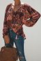 Дамска блуза с ефектен принт, снимка 1 - Блузи с дълъг ръкав и пуловери - 39869857