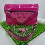 Prada Прада дамска чанта синя, розова, циклама, снимка 3