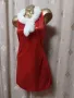 М/L Червена рокля с бял шал от заяк, снимка 4