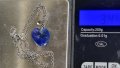 Swarovski сребърен синджир с висулка сърце 925 , снимка 6