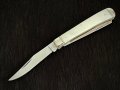 Колекционерски джобен сгъваем нож с две остриета RR Trapper Classic White Bone. (RR22034W)