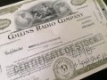 Сертификат за притежание на 10 акции (САЩ) | Collins Radio Company | 1966г., снимка 2