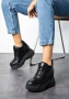 Кецове на платформа - черна кожа, снимка 1