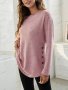 Дамска едноцветна ежедневна блуза с копчета и падащо рамо, 2цвята - 023, снимка 6