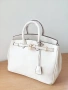 Луксозна бяла чанта Hermes код SG111, снимка 4