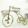 Поставка за 3 саксии - Колело, метална в златно, снимка 3