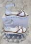 Дамски сандали от естествена кожа със затворена пета в бял цвят, снимка 1 - Сандали - 37156246