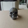 Брутален масивен мъжки пръстен Череп с шарки., снимка 7