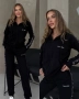 дамски екип в черно и бежово, снимка 1