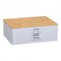Красива кутия за сладки-бамбук и метал, снимка 1 - Аксесоари за кухня - 31555751