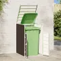 vidaXL Навес за един кош за боклук, Кафяв, 72x81x115 см, стомана, снимка 3