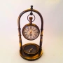 Настолен бронзов часовник с компас – ретро подарък и сувенир, снимка 1